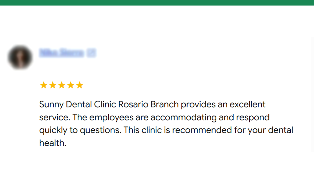 Sample patient review screenshot 5