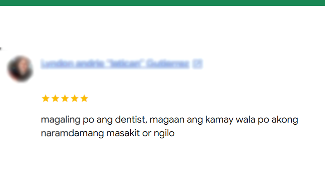 Sample patient review screenshot 6